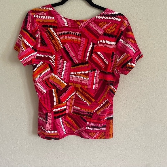Rafaella woman's y2k style  printed crop top M 100% cotton summer casual v neck - Picture 2 of 7